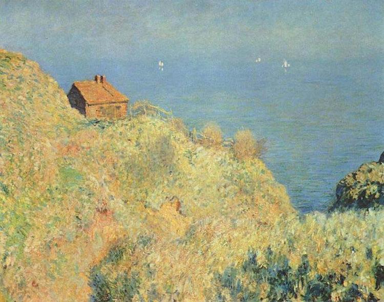 Claude Monet Hut of the Douaniers with Varengeville, Norge oil painting art